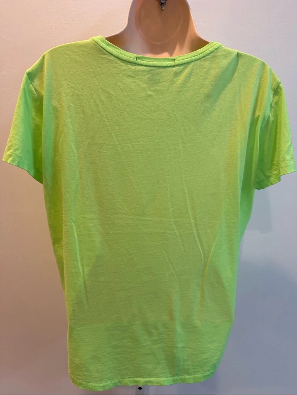 Ralph Lauren Neon Lime Tee Hot Pink Polo Logo T-shirt Short Sleeve Girl Size XL